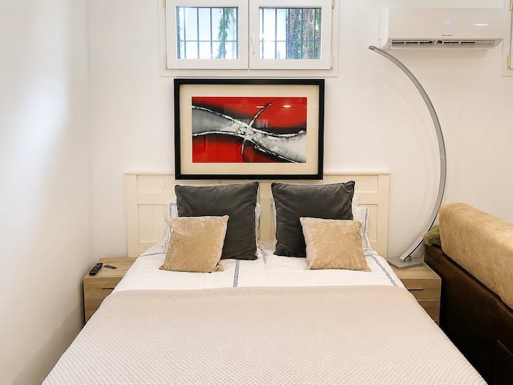 A calm base for four — double bedroom