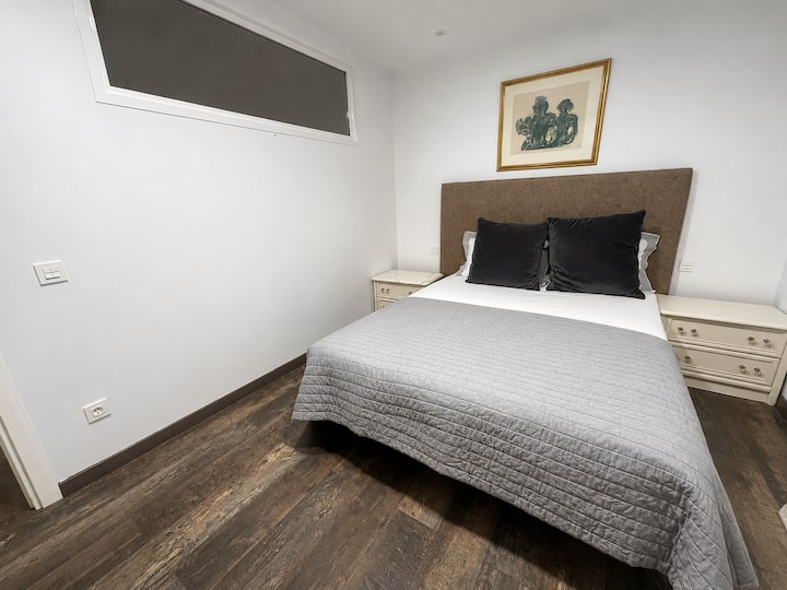 A calm base for four — second double bedroom